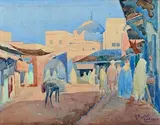 Rabat, l'entrée des Souks by Raphaël Pinatel, 1923, Aquarelle, sold Apr 2023