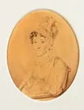 Portrait de femme by Nicolas-Auguste Hesse, Lavis brun sur traits de crayon noir, sold Mar 2023