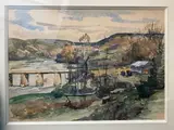 Paysage à Eguzon by Marcel Parturier, Aquarelle, sold Feb 2023