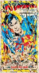 Superman by Michael Viviani, Technique mixte et collage sur toile, sold Dec 2015