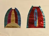 SANS TITRE, vers 1965 (PROJET POUR UNE CABINE CHROMATIQUE) by Claude Bellegarde, Technique mixte et collage sur papier signé et dédicacé en bas à droite, sold Oct 2015