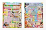 J’AI HORREUR DE L’ORDRE ET DU RANGEMENT by Pierre Restany, 1987, Collage et collage d’écritures manuscrites sur papier, deux feuilles, sold Oct 2015