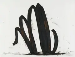LIGNE INDÉTERMINÉE by Bernar Venet, Fusain et crayon gras sur papier signé en bas à droite et titré en bas à gauche, sold Oct 2015
