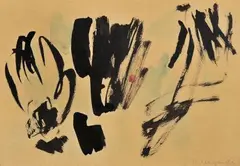 COMPOSITION by Claude Bellegarde, vers 1955, Encre et aquarelle sur papier signé en bas à droite, sold Oct 2015