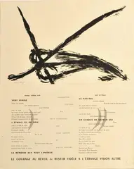 COMPOSITION LYRIQUE EN DEUX SEQUENCES by René Laubies, 1953, Lithographie sur un poème de Pierre Restany, sold Oct 2015