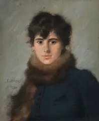 Portrait d’une élégante au col à fourrure by Ernest Ange Duez, 1888, Pastel signé et daté, sold Oct 2015