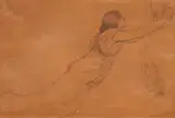 Etude de femme à la lyre by Henri Martin, Crayon noir et sanguine signée en bas à droite, sold Oct 2015
