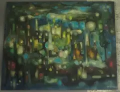 Ville de nuit by Jos De Cock, 1957, Toile, sold Oct 2015