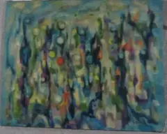 Bulles bleues by Jos De Cock, 1957, Toile, sold Oct 2015