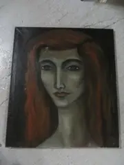 Jeune fille brune by Jos De Cock, 1955, Toile, sold Oct 2015