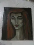 Jeune fille brune by Jos De Cock, 1955, Toile, sold Oct 2015