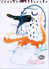 Crocorange by Alexone Dizac, 2011, Crayon de couleurs et encre sur papier, sold Jun 2015