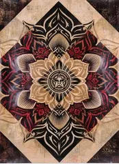 Lotus, 2013, UNIQUE by Shepard Fairey, Technique mixte et collage sur carton, sold Jun 2015