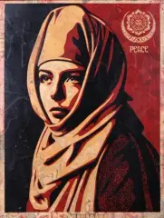 Universal Parenthood HPM by Shepard Fairey, 2013, Technique mixte, collage et sérigraphie sur papier, sold Jun 2015