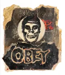 Friend Rocker, 2011, UNIQUE by Shepard Fairey, Technique mixte sur matrice de pochoir sur carton, sold Jun 2015