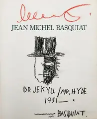 Dr Jekyll / Mr Hyde 1931 by Jean-Michel Basquiat, 1988, Crayon gras sur papier, sold Dec 2014