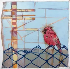 Sans titre by Sage Vaughn, 2007, Technique mixte sur toile marouflée sur bois Mixed media on canvas on board, sold Dec 2014