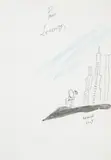 Le jazzman by Jean-Jacques Sempé, 2009, Encre et aquarelle sur papier, sold Oct 2023