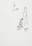 Le jazzman by Jean-Jacques Sempé, 2011, Encre et aquarelle sur papier, sold Oct 2023