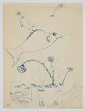 Croquis et/ou étude de poissons by Antoine de Saint-Exupéry, 1935, Crayon bleu sur papier, sold Sep 2023