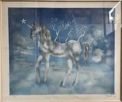La Licorne by Salvador Dalí, Lithographie en couleurs sur papier, sold Sep 2023