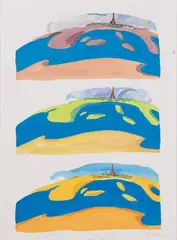 Paris, vue du ciel by Jean-Philippe Delhomme, Gouache sur papier, sold Sep 2023