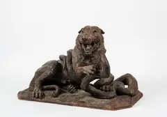 Étreinte sauvage by Robert Godefroy, Terre cuite patinée façon bronze, sold Sep 2023