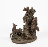 Deux pièces : - Au profond des Hauts Bois by Robert Godefroy, Terre cuite patinée, sold Sep 2023