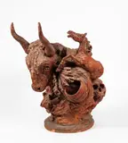 Le temps des secrets by Robert Godefroy, Terre cuite patinée, sold Sep 2023