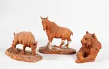 Quatre pièces : - Défi dans la Tundra - Deux non titrées. Terres cuites, l'une avec renforts de plâtre by Robert Godefroy, Terre cuite, sold Sep 2023