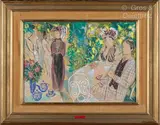 L’heure du thé by Emilio Grau Sala, Gouache et aquarelle signée en bas à droite, sold Feb 2024