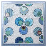 Sans titre by Norbert Seroussi, Panneau en mosaïque sur bois à décor de disques bleus sur fond gris, sold Jan 2024