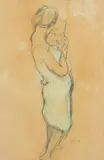 Maternité by Georges Levy Mazaud, Crayon et pastel sur papier monogrammé en bas à droite, sold Jan 2024
