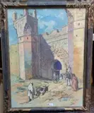 Porte de CHELLA, Rabat by Édouard Herzig, Gouache, aquarelle et crayon sur papier, sold Dec 2023