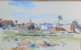 Gardhaïa by Louis Riou, Gouache, sold Dec 2023
