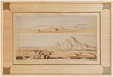 Deux vues panoramiques d'Algérie by Gustave Achille Guillaumet, Plume encre et aquarelle sur papier vergé, sold Dec 2023