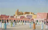 Place de Marché à Goulimine by Robert Tancrède, Gouache, sold Dec 2023