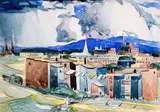 Hochelaga by Marc-Aurèle Fortin, Aquarelle, sold Apr 2023