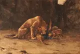 Lioness and Cubs by John Macallan Swan, Aquarelle, sold Feb 2023