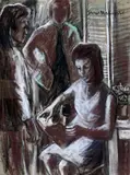 Sans titre - La lecture by Henri Leopold Masson, Aquarelle, sold Feb 2023