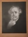 Portrait d'Edmond de Goncourt by Eugène Carrière, Lithographie sur chine appliqué, sold Nov 2021