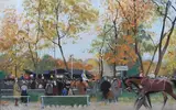 Champ de courses by Albert Brenet, Gouache signée en bas à gauche, sold Jun 2021