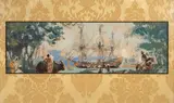 L'arrivée de la frégate by Albert Brenet, Gouache signée en bas à gauche, sold Jun 2021