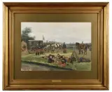 Soldats du train des équipages et ambulance à Longchamps lors d’une revue by Édouard Detaille, 1877, Aquarelle et gouache sur papier, sold Oct 2025