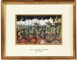 La revue par l’Empereur Napoléon by Louis Ferdinand Malespina, Encre, aquarelle et gouache signée en bas à droite, sold Oct 2025