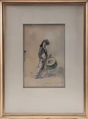 Le jeune tambour by Émile Noirot, Aquarelle, sold Oct 2025