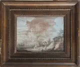 Femme et enfant sur un chemin by Louis Bélanger, 1806, Aquarelle, sold Oct 2025