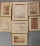 Berger et moutons, La toilette, Léda et le cygne by Ary Bitter, Crayon gouaché Le plus petit, sold Oct 2025