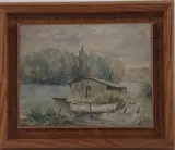 Bords de Seine à Héricy by Jules Viatte, Aquarelle signée en bas à droite, sold Oct 2025