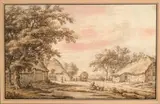 Route de village by Cornelis Buys, Plume et encre brune, aquarelle, sold Jun 2018